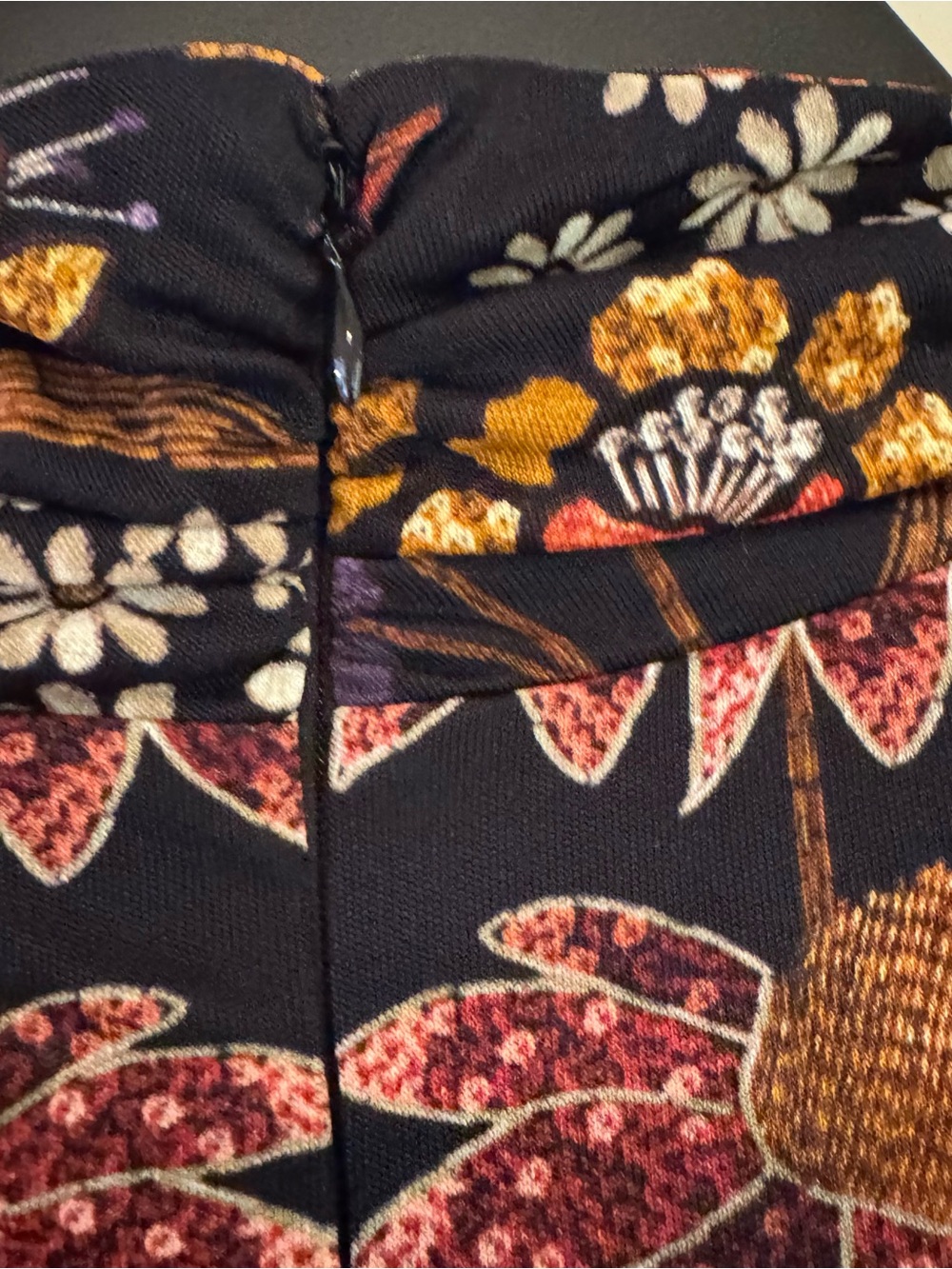 Farm Rio V neck Maxi dress black with brown florals viscous NWT size L - Picture 8 of 16